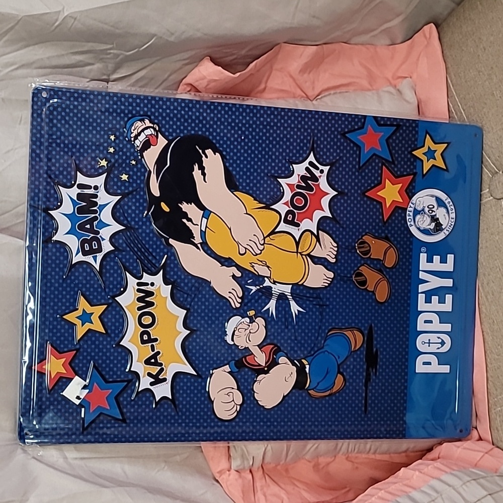NEW, Popeye Cartoon Metal Sign